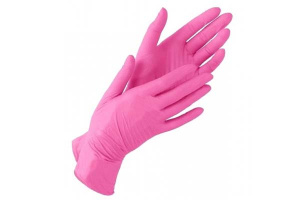 Перчатки нитриловые розовые ХS (1*100/10)