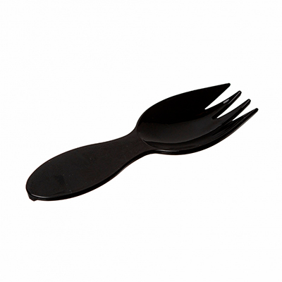 Вилка-ложка одноразовая 80мм, черная (1/50/500)