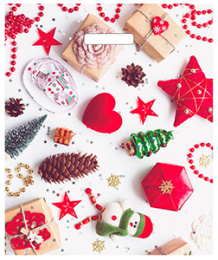 Пакет с вырубной ручкой НГ 38*45-60 "Праздничное ассорти" (1*25/20уп)