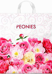 Пакет с петлевой ручкой 38*42-40мкм "Пионы" (1*25/20уп)