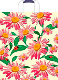 Пакет с петлевой ручкой 38*42-37мкм "Ромашки" (1*50/10уп)