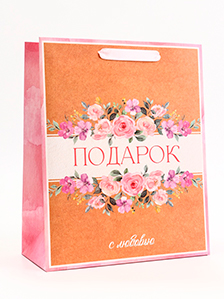 Пакет подарочный 26*32 "Подарок с любовью"