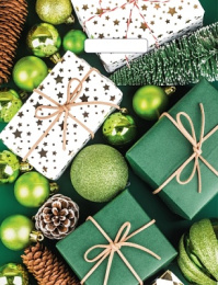 Пакет с вырубной ручкой НГ 31*40-60мкм "За подарками" (1*50/20уп)