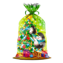 Пакет-подарок 25*40 "Ёлки-иголки" мет./рис (1*100/20уп)