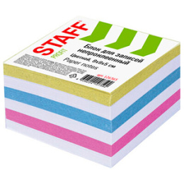 Блок для записей не проклееный 9*9*5 цветной (1*500)