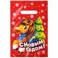 Пакет с вырубной ручкой НГ 20*30 "Жеребенок" (1*100)