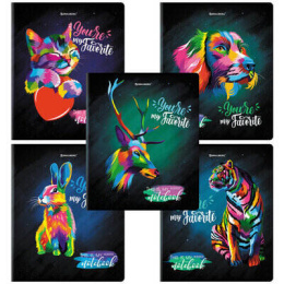 Тетрадь А5 клетка матовая ламинация на скрепке 48л. (1/5)