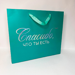 Пакет подарочный 30*26 "Спасибо, что ты есть"