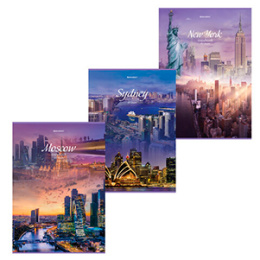 Тетрадь 80л.А4 клетка, на скрепке, в ассортименте