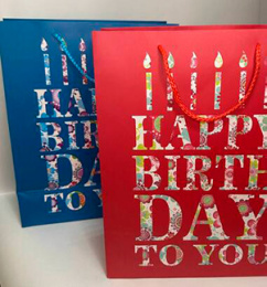 АКЦИЯ Пакет подарочный 26*33 "Happy Birthday" (1/12)