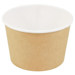 Супница 300мл Round Bowl Крафт с полипропиленовой крышкой, OSQ (1*30/20уп)