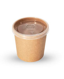 Супница 750мл Round Bowl Крафт с полипропиленовой крышкой, OSQ (1*45/6уп)