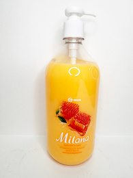 Жидкое крем-мыло "GRASS" 1л Молоко и мед (1/6)