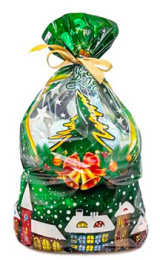 Пакет-подарок 25*40 "Зимний городок" мет./рис (1*100/20уп)