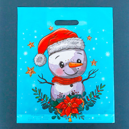 Пакет с вырубной ручкой НГ 36*43-35 "Весельчак" (1*50/20уп)