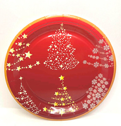 Тарелка картонная НГ d-230 "Новогодняя ночь" (1*10)