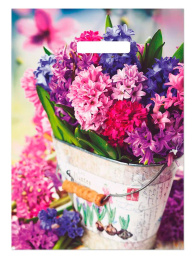 Пакет с вырубной ручкой 29*40-35мкм "Весенние краски" (1*50/20уп)