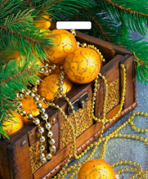 Пакет с вырубной ручкой НГ 38*45-60 "Новогодние сокровища" (1*25/20уп)