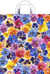 Пакет с петлевой ручкой 38*42-37мкм "Цветочки" (1*50/6уп)