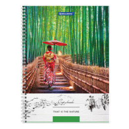 Тетрадь А4 клетка твердая обложка на спирали 80л.