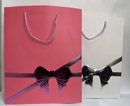Пакет подарочный 25*32 "Бантик и лента", 4 дизайна (1/12)																														