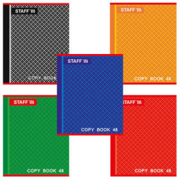 Тетрадь А5 клетка матовая ламинация на скрепке 48л. (1/5)