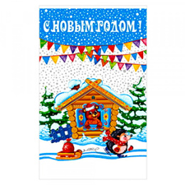 Пакет-подарок 25*40 "Теремок" мет./рис (1*100/20уп)