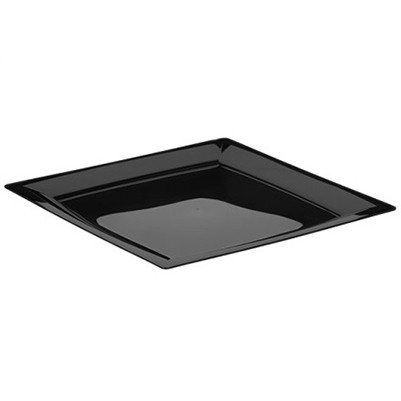Тарелка квадратная 210мм плоская черная (1*3)