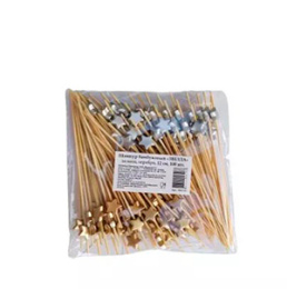 Пика "Звезда" золото/серебро 12см, бамбук (1*100/40уп)