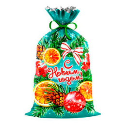 Пакет-подарок 20*35 "Гостинцы" мет./рис (1*100/20уп)