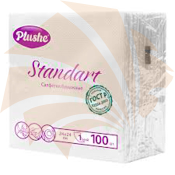 Салфетки белые "Plushe" 100л (1/20)