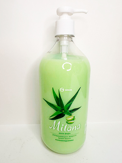 Жидкое крем-мыло "GRASS" 1л Алоэ (1/6)