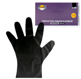 Перчатки одноразовые, эластомер L ЧЕРНЫЕ (1*100/10уп)