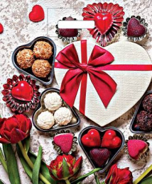 Пакет с вырубной ручкой 38*45-50мкм "Сладкое сердце" (1*50/20уп)