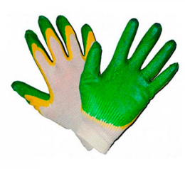 Перчатки х/б с 2-м латексным обливом (1*10пар/10уп)